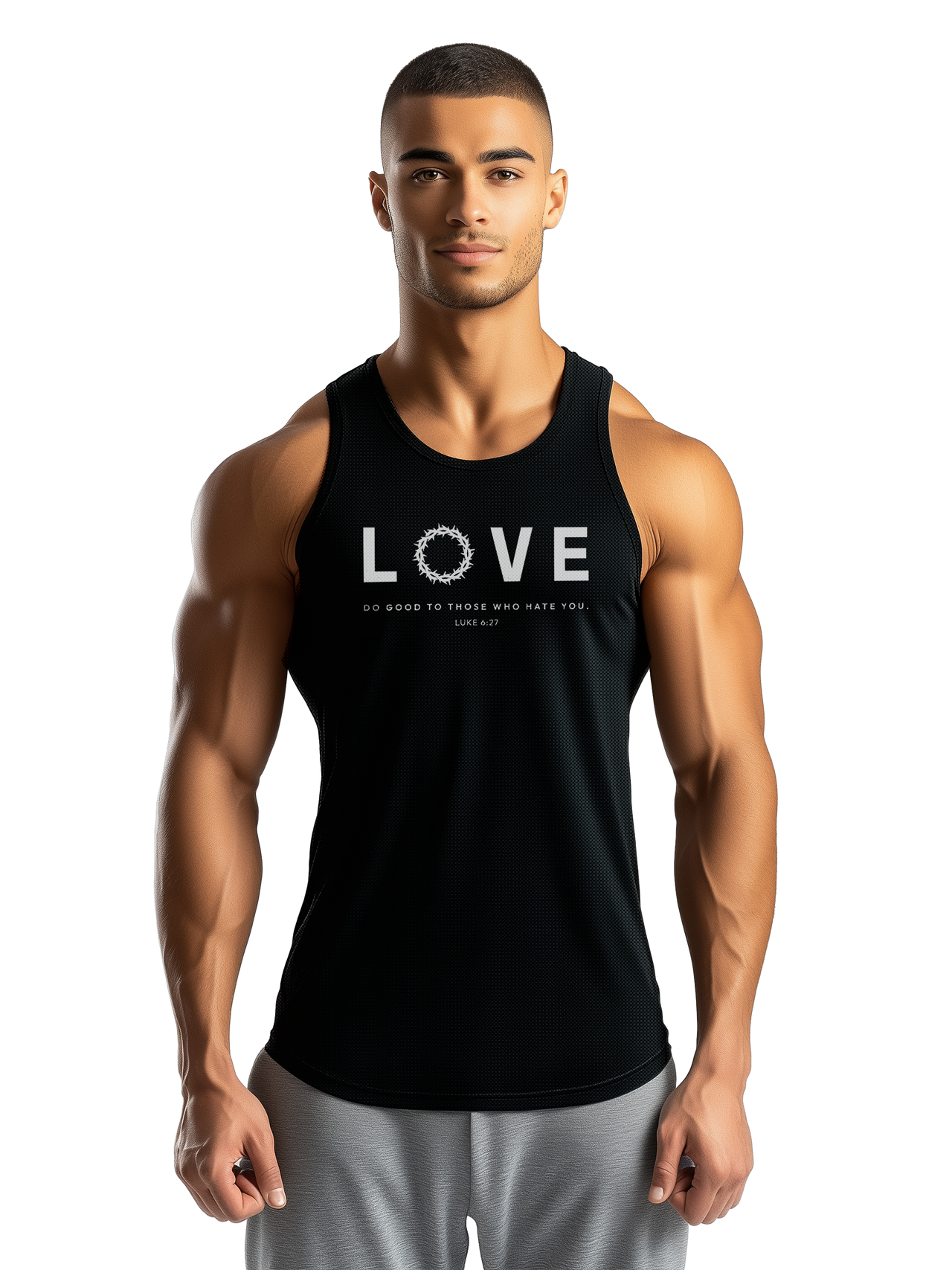 Love Tank Top with Crown of Thorns - Onyx